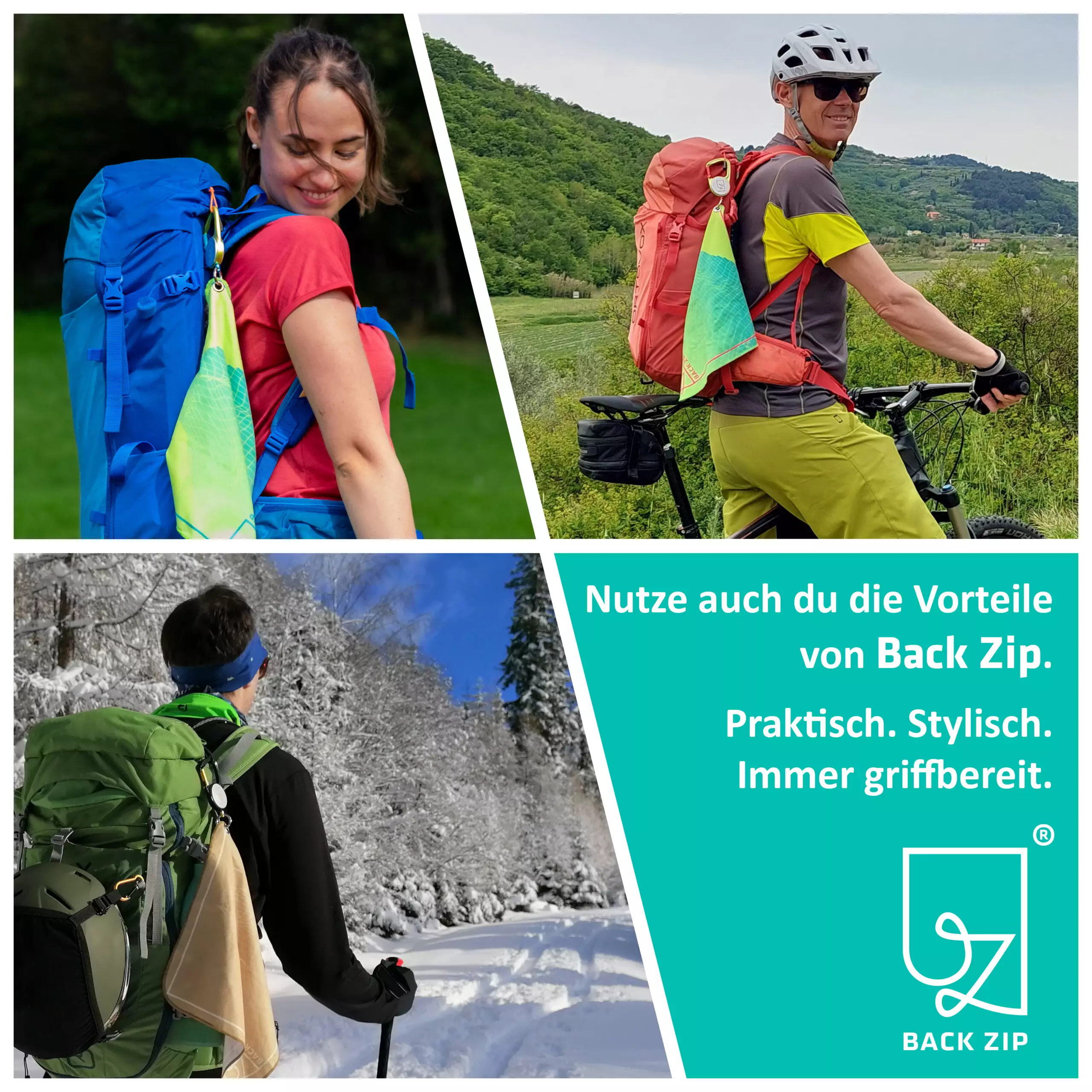 Back Zip Set Sea | Karabiner & Mikrofasertuch - Image 6