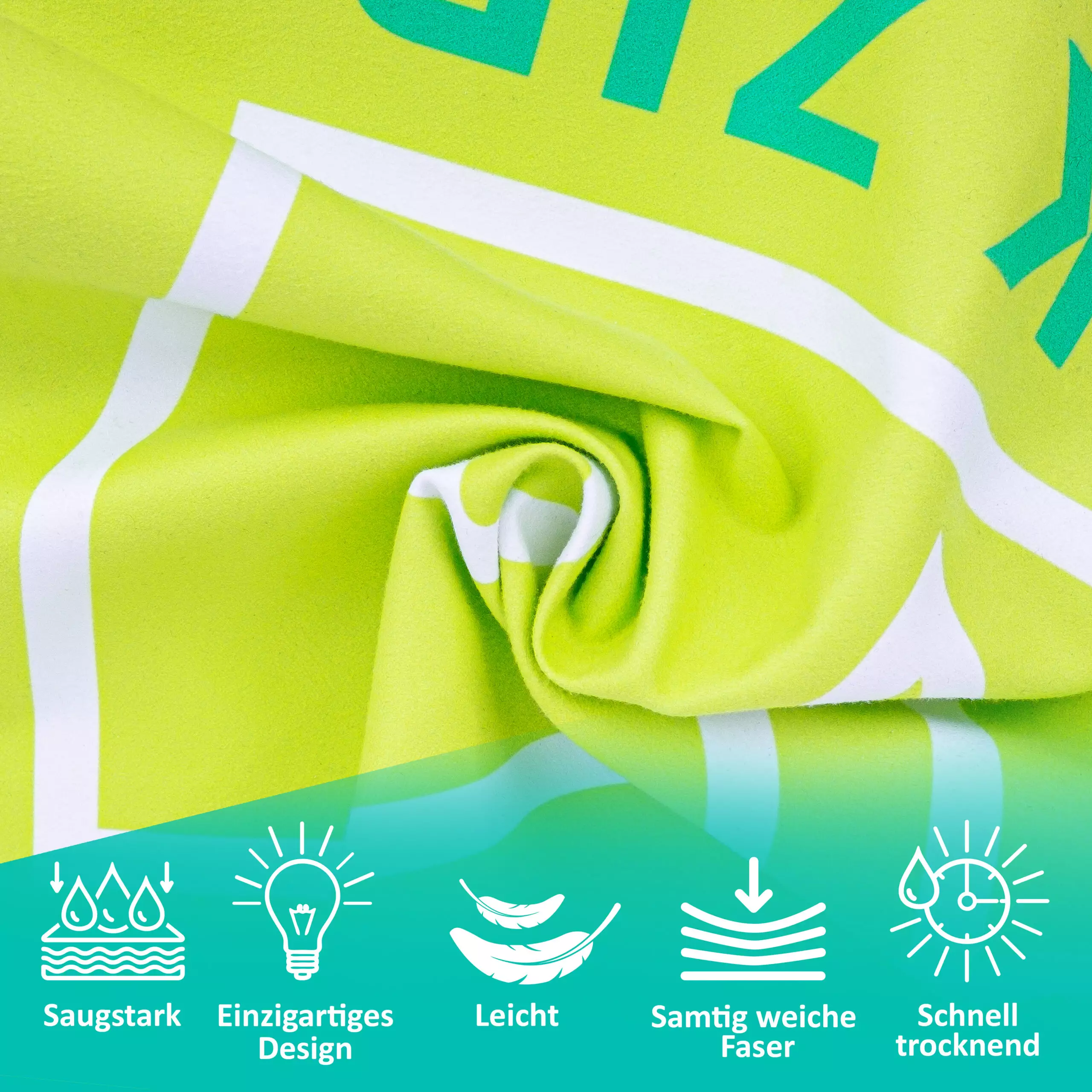 Back Zip Towel Lemon | Mikrofasertuch - Image 2