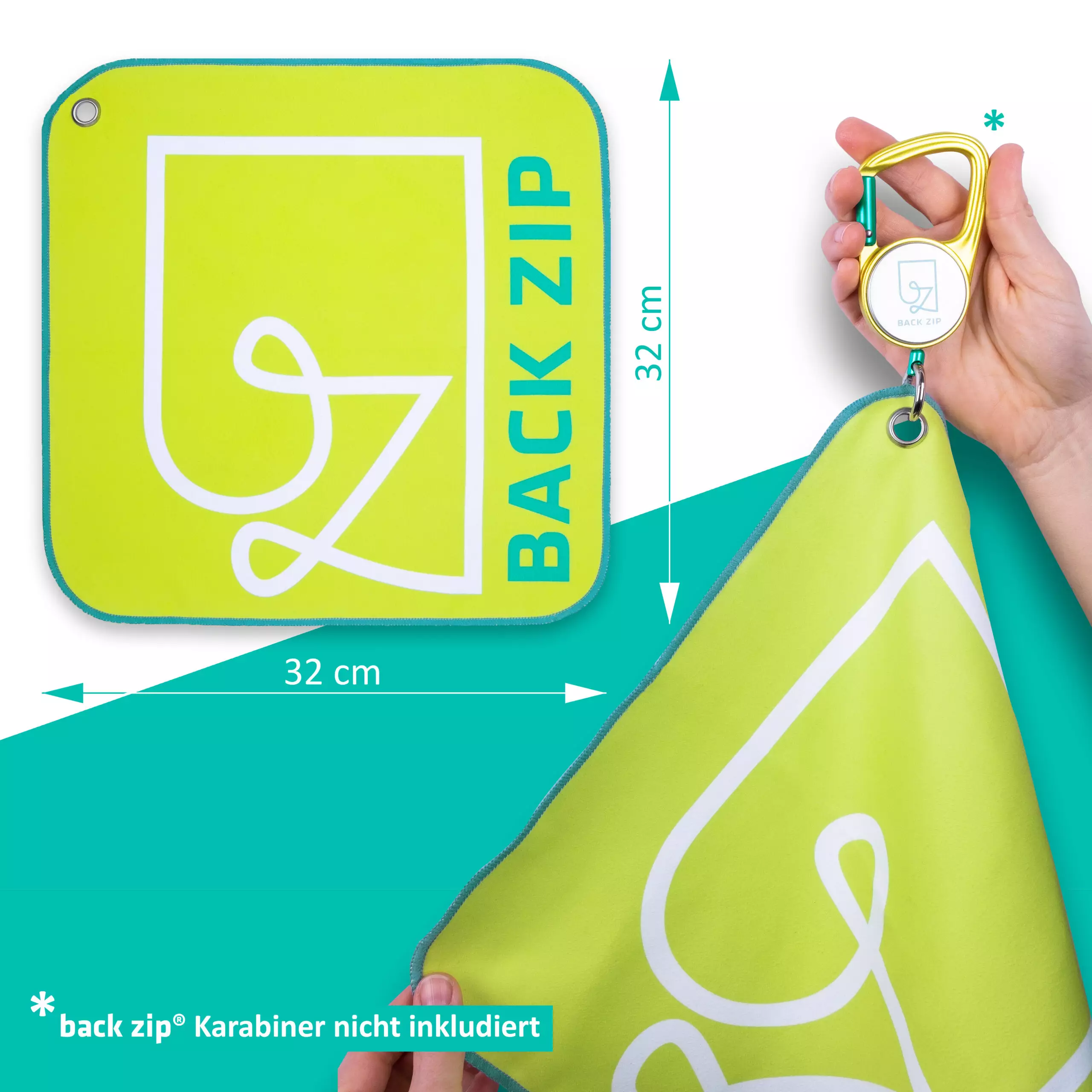 Back Zip Towel Lemon | Mikrofasertuch - Image 3