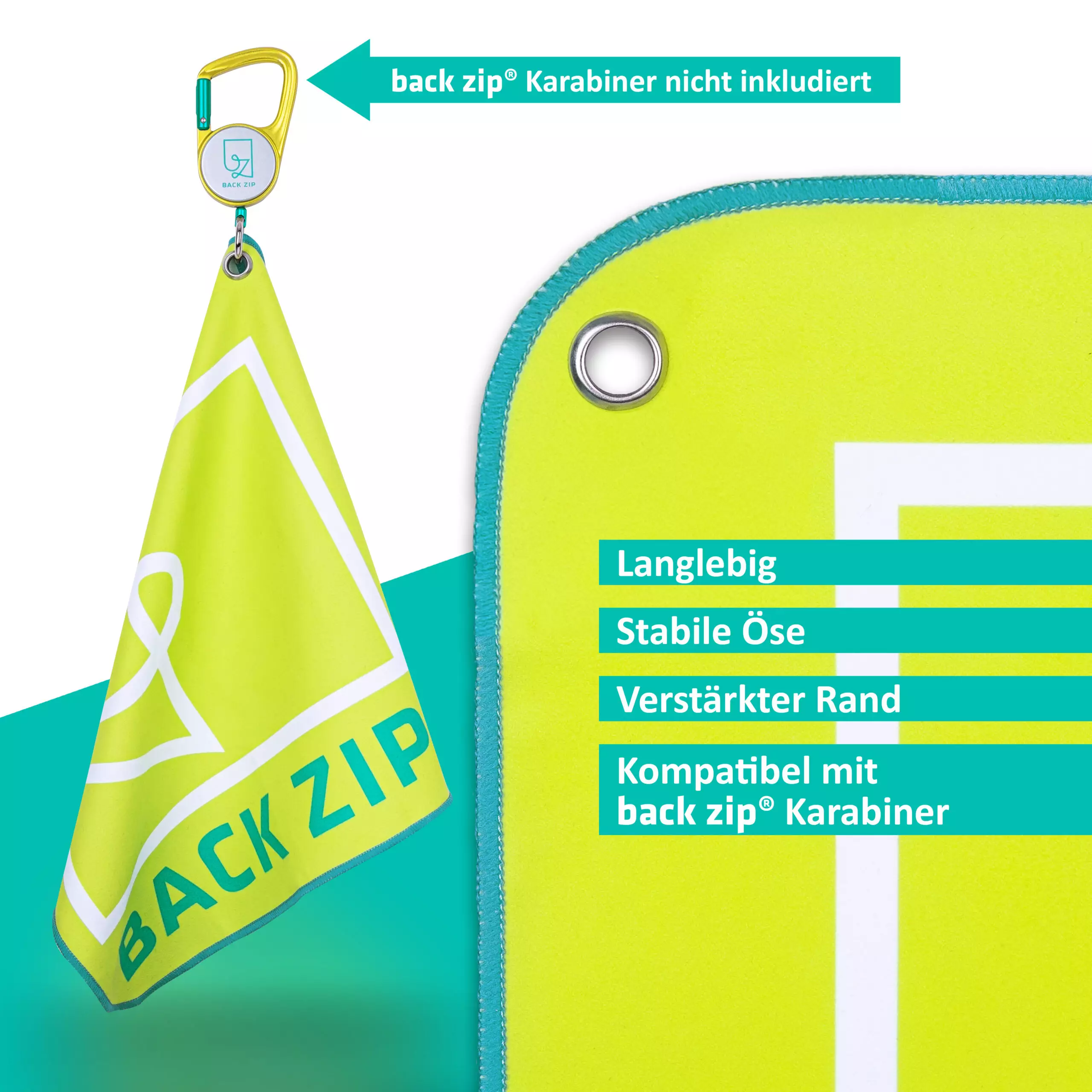 Back Zip Towel Lemon | Mikrofasertuch - Image 4